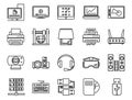 Electronic and analog devices. basic set of linear icons Royalty Free Stock Photo