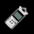 Electronic audio device - Front view Portable digital Recorder isolated black Royalty Free Stock Photo