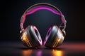 Electronic audio device gaming headset presented in 3D rendering