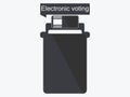 Electronic ballot box icon isolated on white background. Electronic voting. Vector