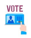Electronic ballot box. Vector illustration. Isolated
