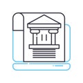 electronic bank statement line icon, outline symbol, vector illustration, concept sign