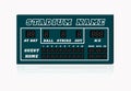 Electronic baseball scoreboard with blank Home and Visitor space. Vector illustration on white Royalty Free Stock Photo