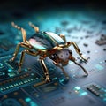 Electronic beetle on electronics