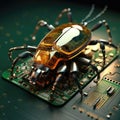 Electronic beetle on electronics