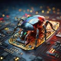 Electronic beetle on electronics