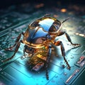 Electronic beetle on electronics