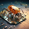 Electronic beetle on electronics