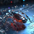 Electronic beetle on electronics