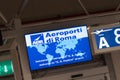 Electronic billboard in Ciampino airport