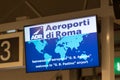Electronic billboard in Ciampino airport