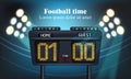 Electronic board for football game score Vector Royalty Free Stock Photo