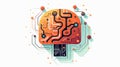 Electronic Brain Vector Logo Cartoon Royalty Free Stock Photo