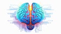 Electronic Brain Vector Logo Cartoon Royalty Free Stock Photo