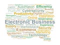 Electronic Business Word Cloud. Core terms describing digital operations, online services, data integration, and technology-driven Royalty Free Stock Photo