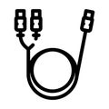 electronic cable for camera line icon vector illustration Royalty Free Stock Photo