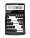 Electronic calculator abacus Royalty Free Stock Photo