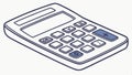 Electronic calculator device for math vector design Generative AI Royalty Free Stock Photo