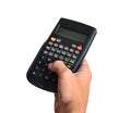 Electronic calculator in hand Royalty Free Stock Photo