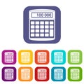An electronic calculator icons set Royalty Free Stock Photo
