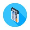 Electronic calculator, Isometric, Flat icon