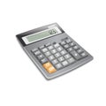 Electronic calculator on white background.