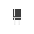 Electronic capacitor vector icon Royalty Free Stock Photo