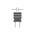 Electronic capacitor vector icon symbol isolated on white background Royalty Free Stock Photo