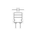 Electronic capacitor vector icon symbol isolated on white background Royalty Free Stock Photo