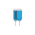 Electronic capacitor vector icon symbol isolated on white background Royalty Free Stock Photo