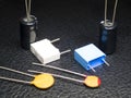 Electronic capacitors Royalty Free Stock Photo
