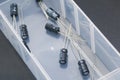 Electronic capacitors Royalty Free Stock Photo