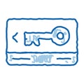 Electronic Card Key doodle icon hand drawn illustration Royalty Free Stock Photo