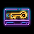 Electronic Card Key neon glow icon illustration Royalty Free Stock Photo