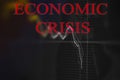 Electronic chart graph of the stock market fluctuations on the screen, economic crisis concept Royalty Free Stock Photo