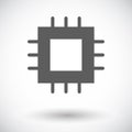 Electronic chip flat icon 2 Royalty Free Stock Photo