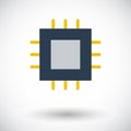 Electronic chip flat icon 2 Royalty Free Stock Photo