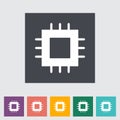 Electronic chip flat icon 2 Royalty Free Stock Photo