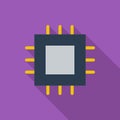 Electronic chip flat icon 2 Royalty Free Stock Photo