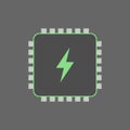 Electronic chip. Microprocessor. Power IC. Computer processor. Vector illustration.