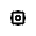 Electronic chip vector icon isolated on white background. computer chip icon. cpu microprocessor chip icon