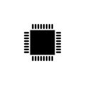 Electronic chip vector icon isolated on white background. computer chip icon. cpu microprocessor chip icon