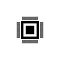 Electronic chip vector icon isolated on white background. computer chip icon. cpu microprocessor chip icon