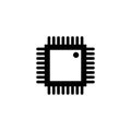 Electronic chip vector icon isolated on white background. computer chip icon. cpu microprocessor chip icon