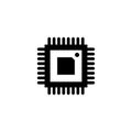 Electronic chip vector icon isolated on white background. computer chip icon. cpu microprocessor chip icon