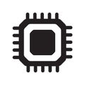 Electronic chip vector icon isolated on white background. Computer chip icon, cpu microprocessor chip icon. Royalty Free Stock Photo