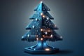 electronic christmas tree created with generative AI technology