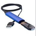 Electronic cigarette with the ability to recharge, included usb cord, removable cartridges, isolate Royalty Free Stock Photo