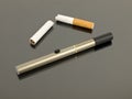 Electronic cigarette with broken cigarette