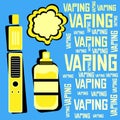 Electronic cigarette with liquid and cloud vaping Royalty Free Stock Photo